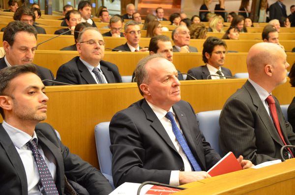 Il presidente di Cngegl Maurizio Savoncelli alla presentazione del  quinto rapporto sugli immobili in Italia presso la Camera dei deputati